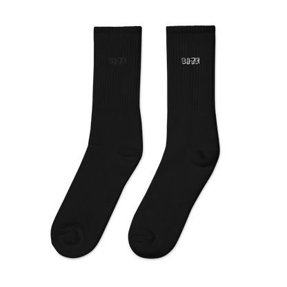 Bite Clothing Co White Plain Jane Logo “Embroidered socks”