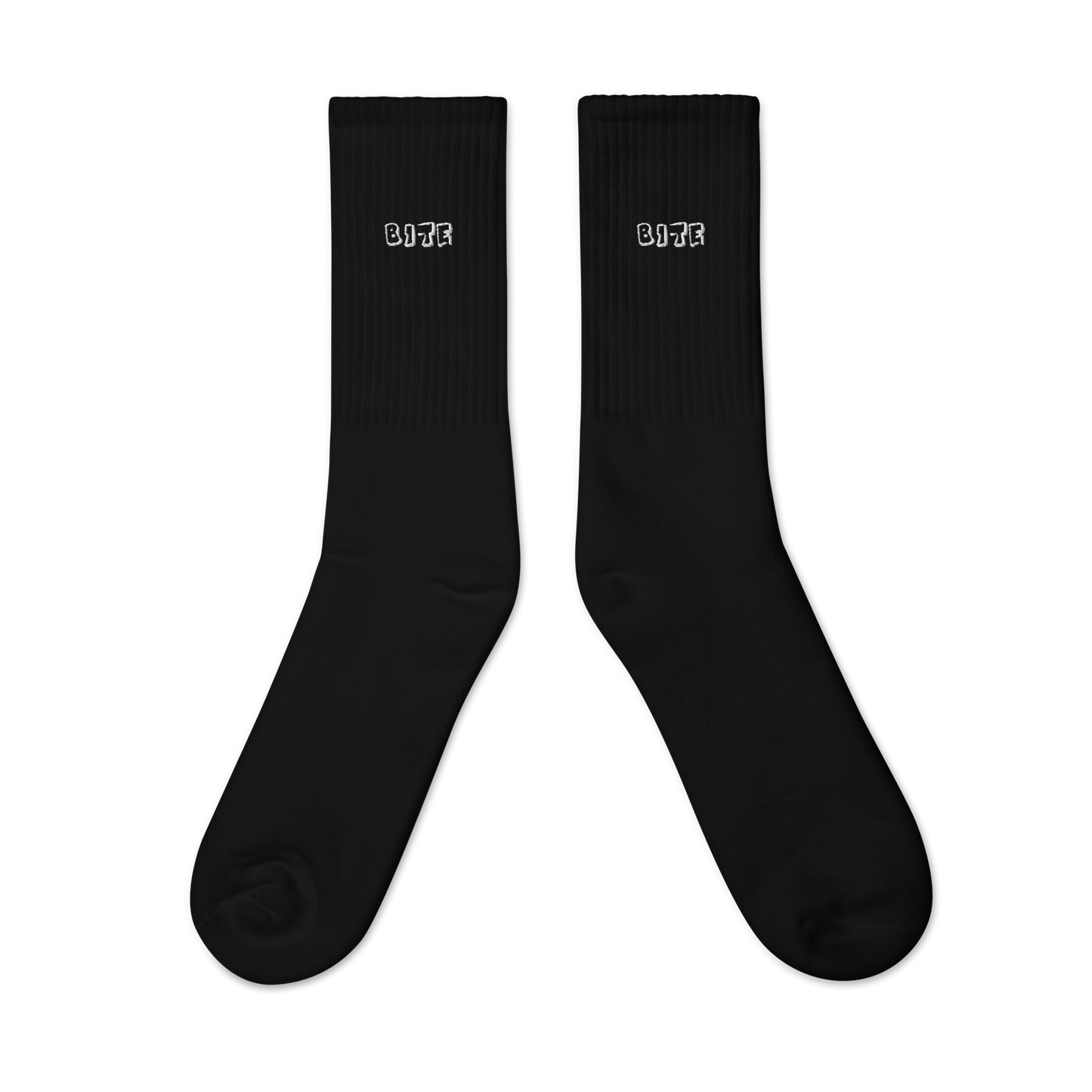 Bite Clothing Co White Plain Jane Logo “Embroidered socks”