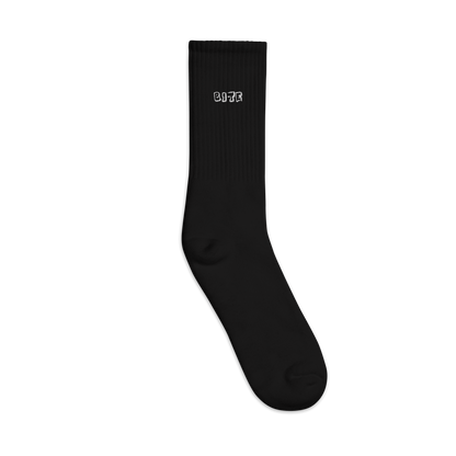 Bite Clothing Co White Plain Jane Logo “Embroidered socks”