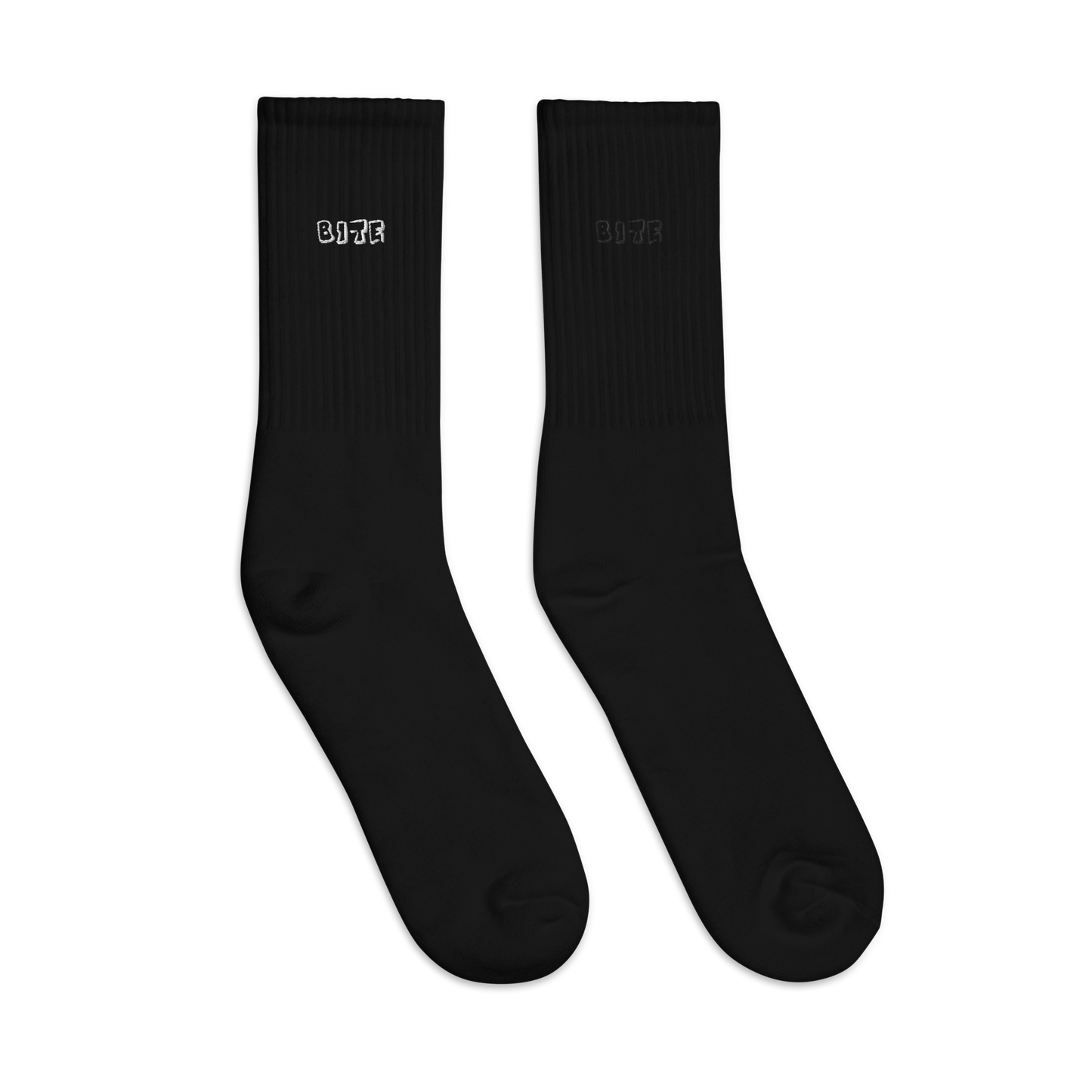 Bite Clothing Co White Plain Jane Logo “Embroidered socks”