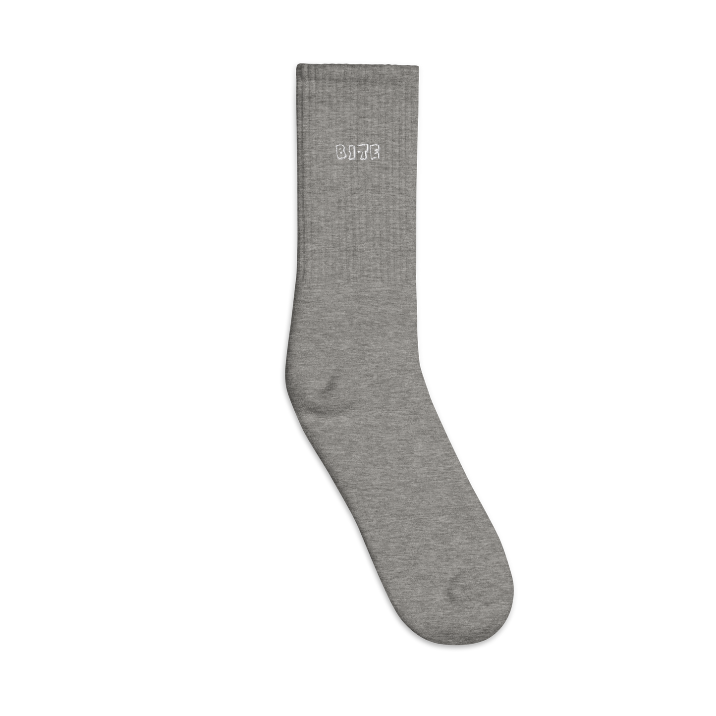 Bite Clothing Co White Plain Jane Logo “Embroidered socks”