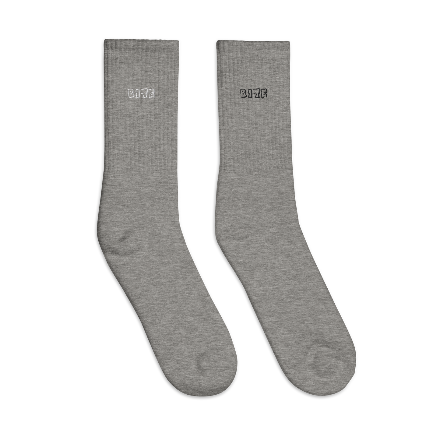 Bite Clothing Co White Plain Jane Logo “Embroidered socks”