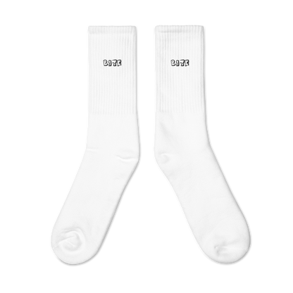 Bite Clothing Co Black Plain Jane “Embroidered socks”