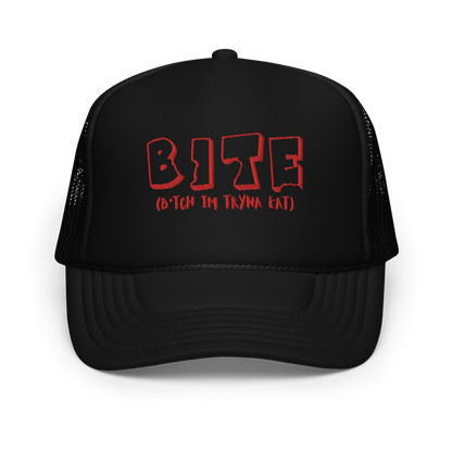 Bite Explicit Red Logo Foam Trucker Cap