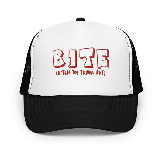 Bite Explicit Red Logo Foam Trucker Cap