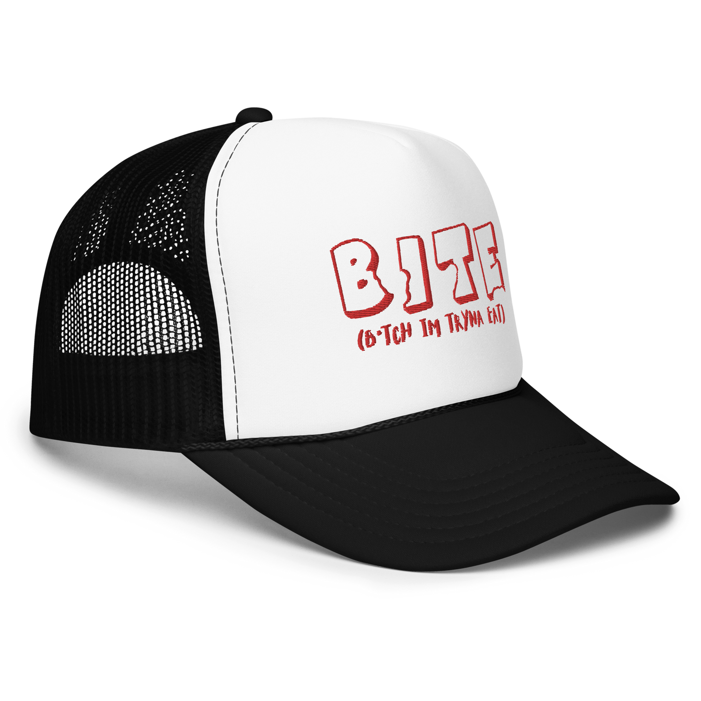 Bite Explicit Red Logo Foam Trucker Cap