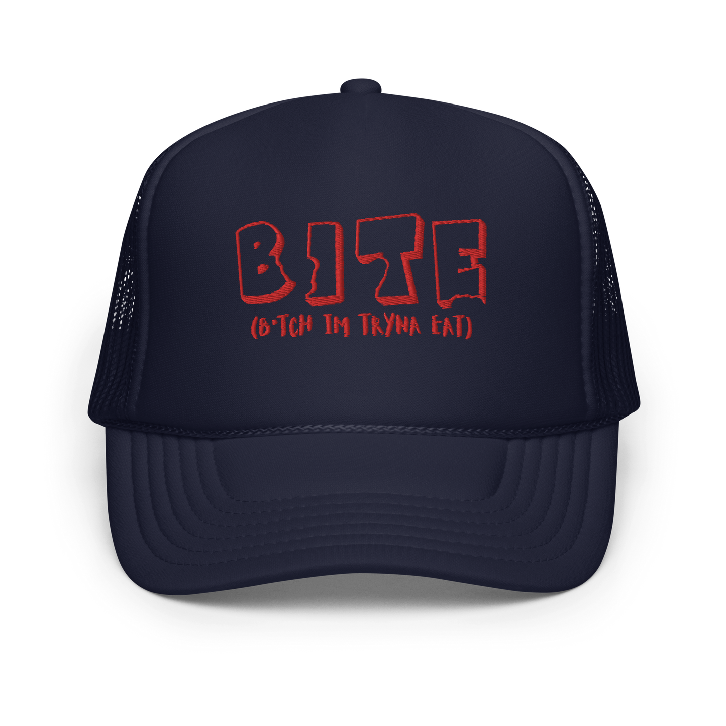 Bite Explicit Red Logo Foam Trucker Cap