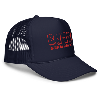 Bite Explicit Red Logo Foam Trucker Cap