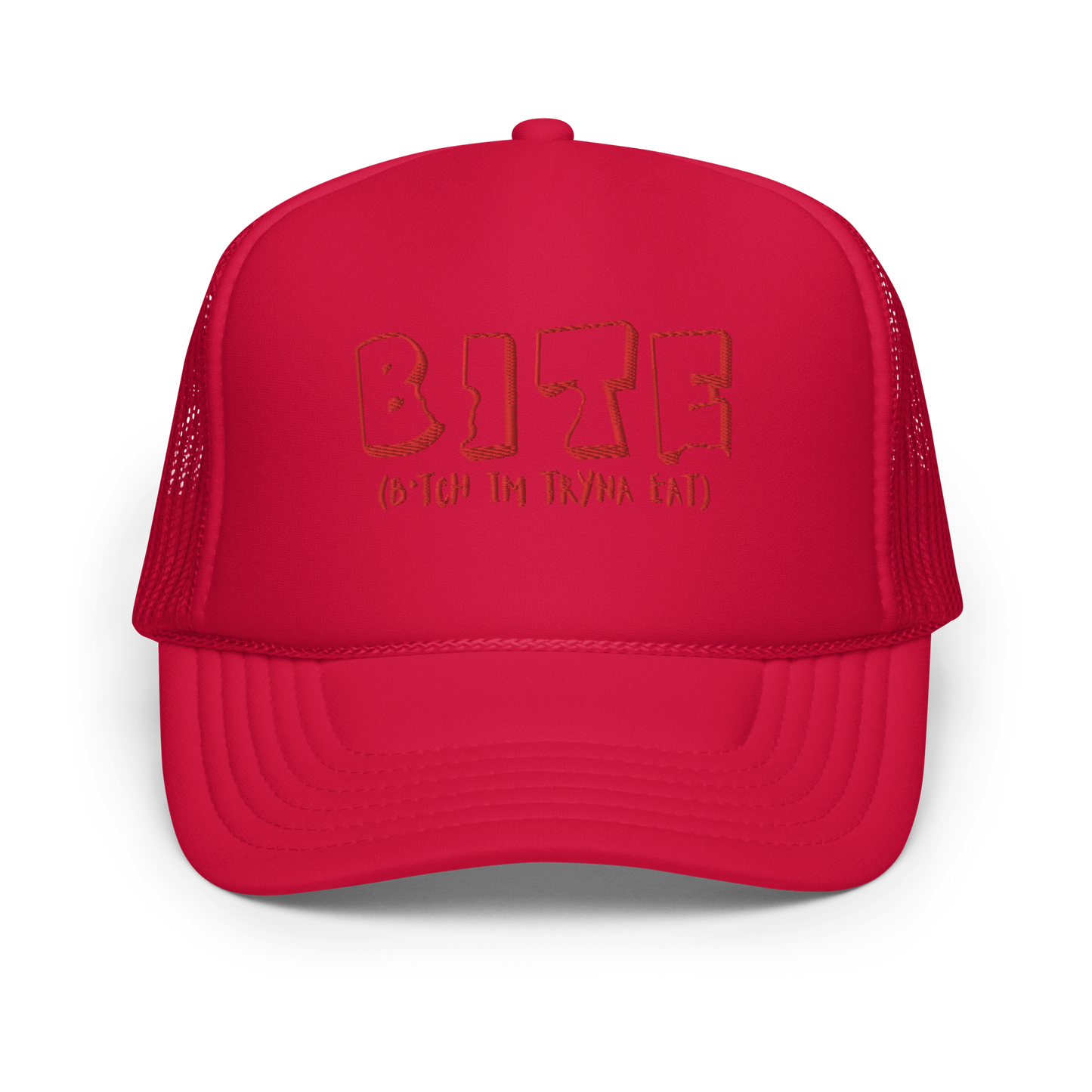 Bite Explicit Red Logo Foam Trucker Cap