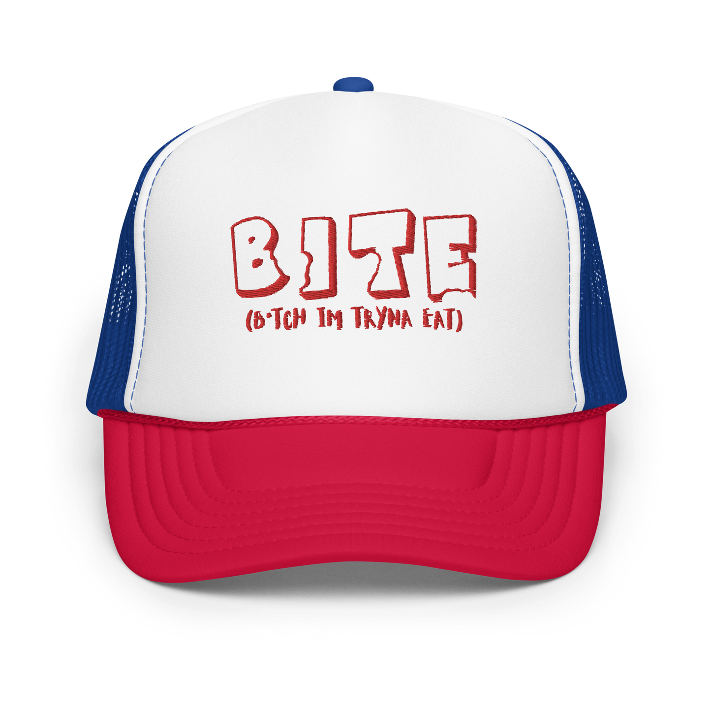 Bite Explicit Red Logo Foam Trucker Cap