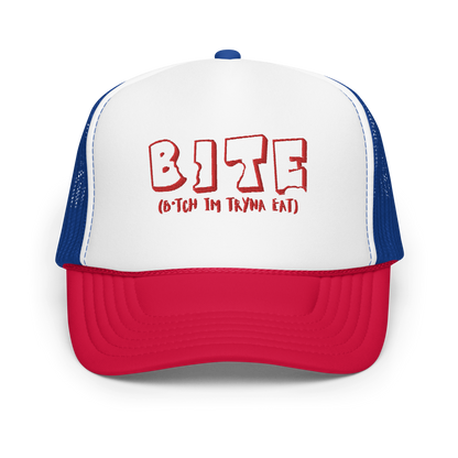 Bite Explicit Red Logo Foam Trucker Cap