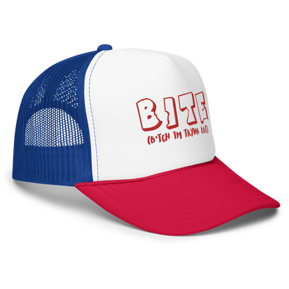 Bite Explicit Red Logo Foam Trucker Cap