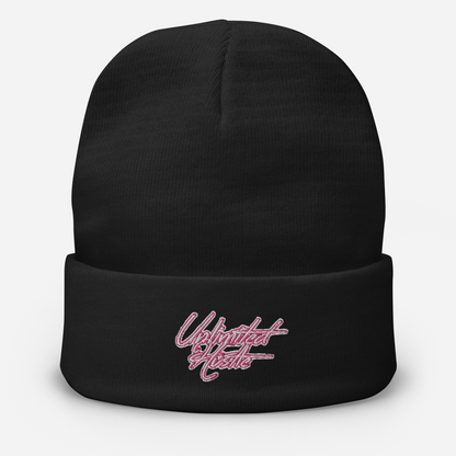 Bite & Trap Love Pink Unlimited Hustle Embroidered Beanie