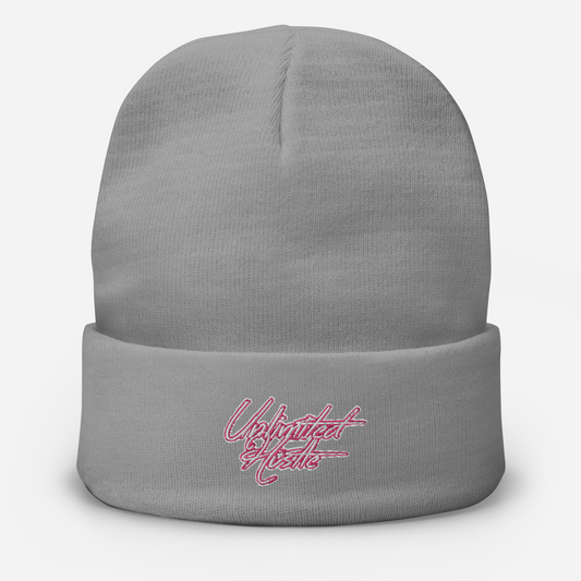 Bite & Trap Love Pink Unlimited Hustle Embroidered Beanie