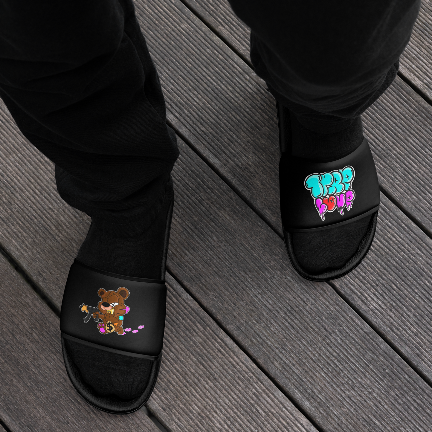 Trap Love Bear Men’s slides