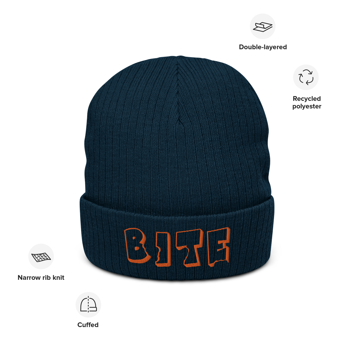 Bite Clothing Co Orange Edition “Ribbed knit beanie”