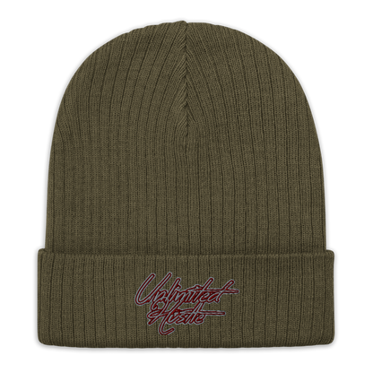 Bite & Trap Love Marroon Unlimited Hustle Ribbed knit beanie