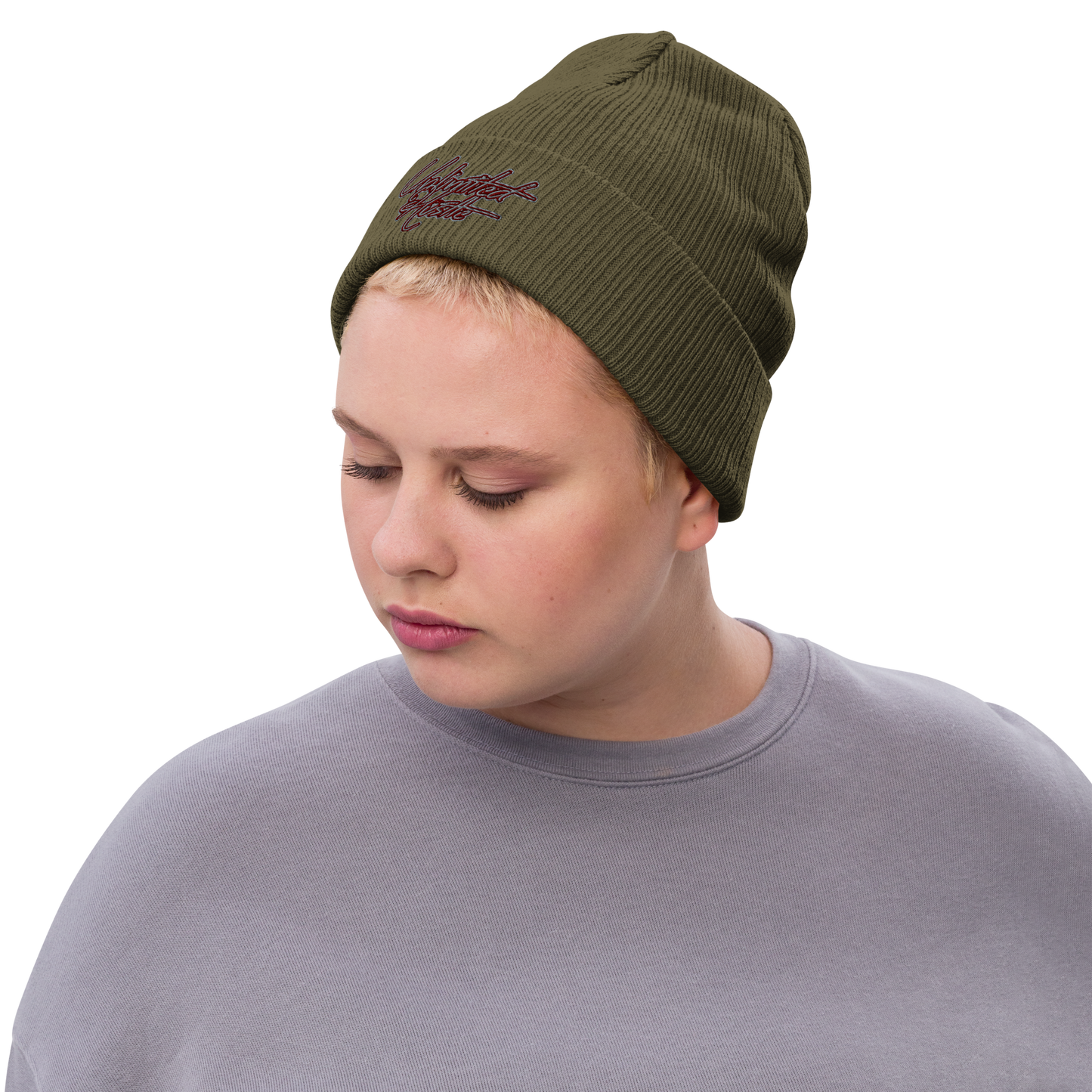 Bite & Trap Love Marroon Unlimited Hustle Ribbed knit beanie